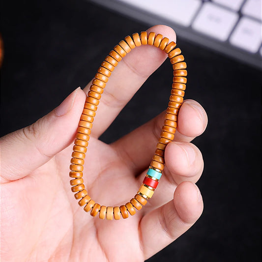 Natural Olive Pit Tablet-Shape Bracelet