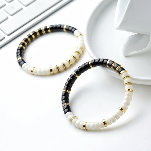 Natural Black-and-White Bodhi Bracelet