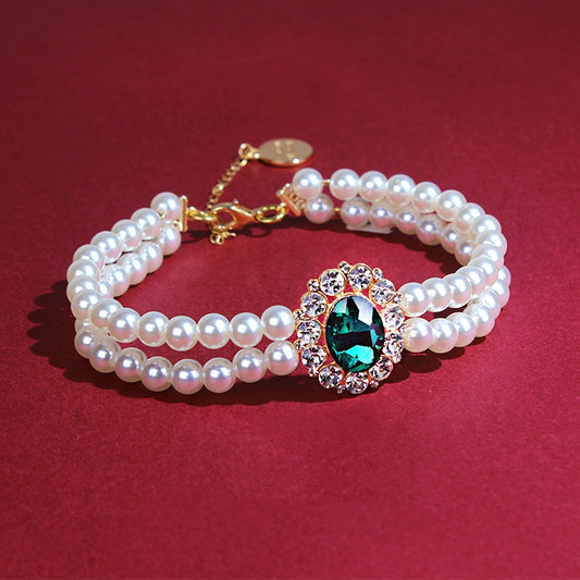 Gemstone Pearl Cat Collar