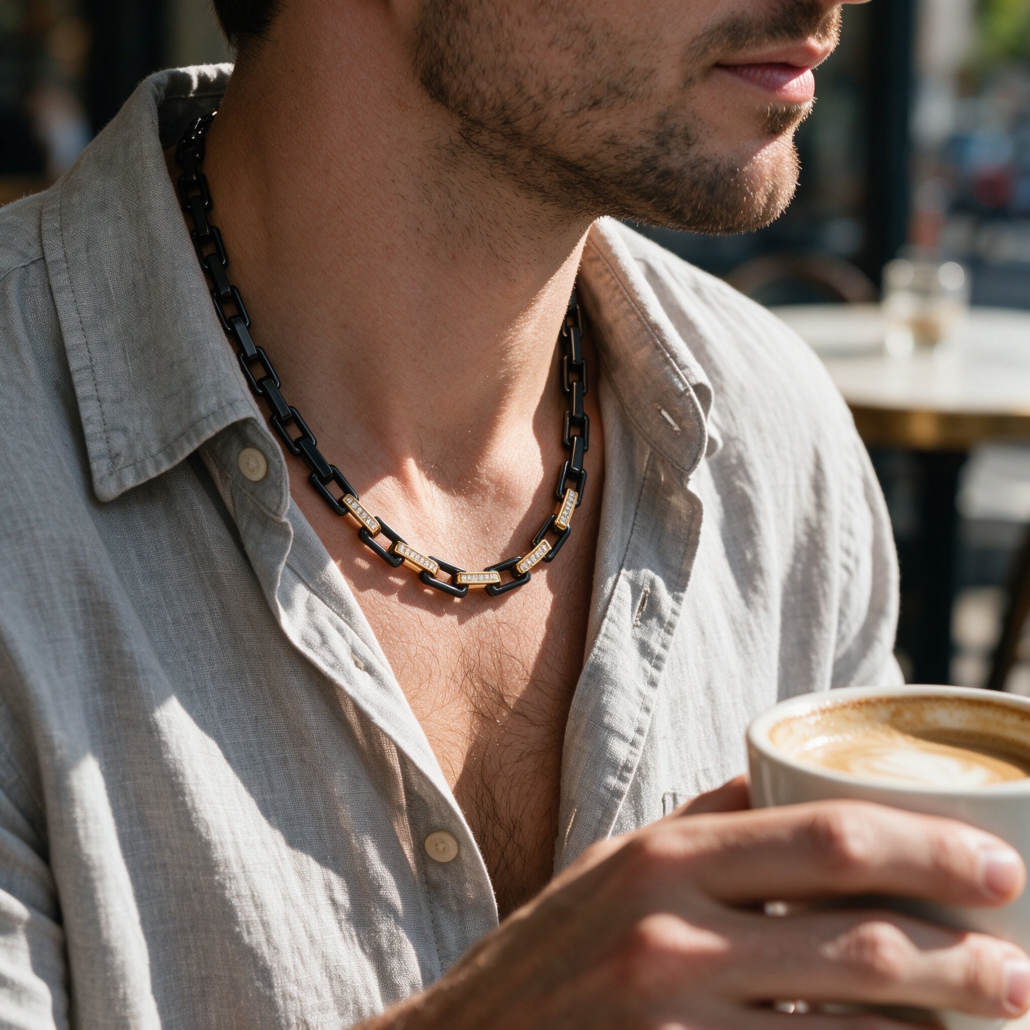 Zircon Square Ceramic Necklace