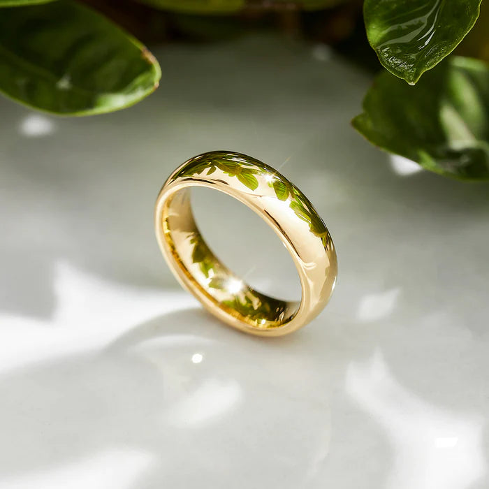 ANILLO DE TUNGSTENO CHAPADO EN ORO DE 18K