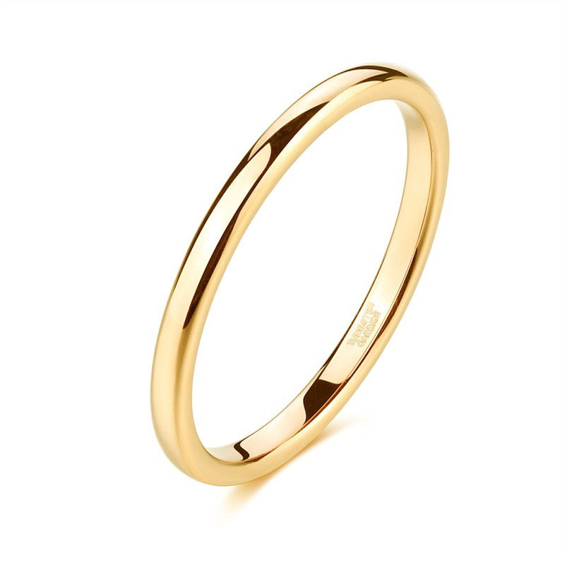 ANILLO DE TUNGSTENO CHAPADO EN ORO DE 18K