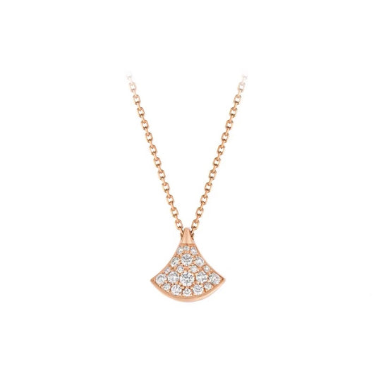 925 Silver Fan-Shaped Zircon Necklace