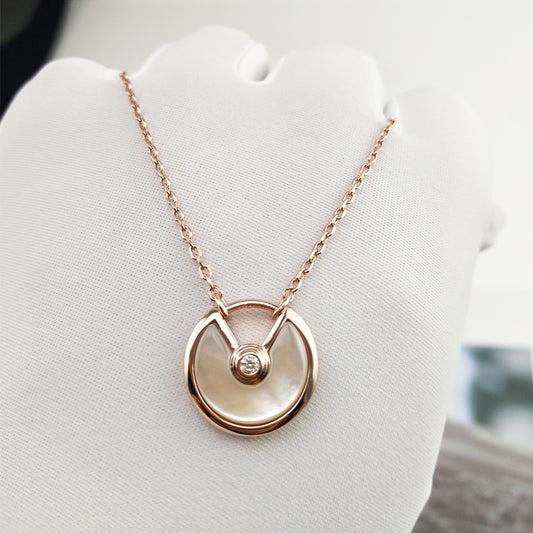 Exquisite 18K Gold-Plated Amulet Charm Pendant Necklace for Women