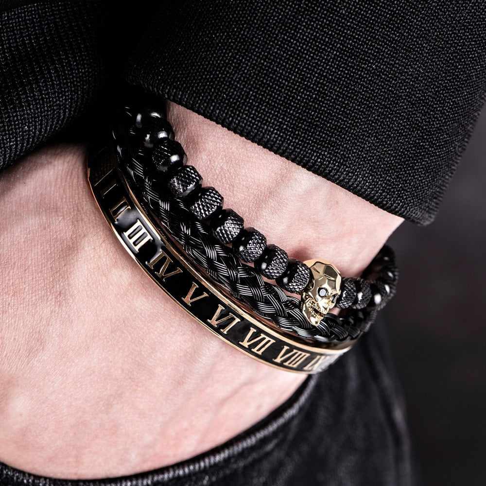 Men 316L Stainless Steel Stackable Beaded Bracelet