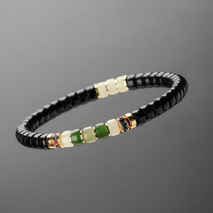 Rainbow Series Coconut Pedicel Bracelet with Jade Accents