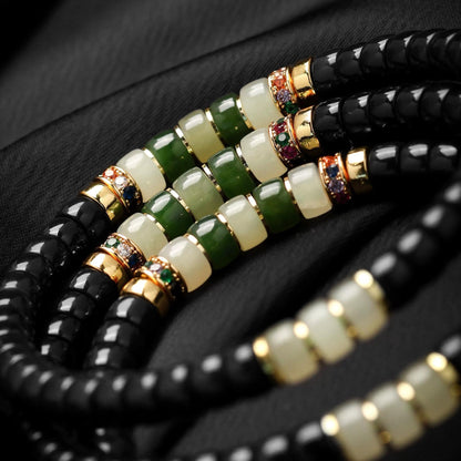 Rainbow Series Coconut Pedicel Bracelet with Jade Accents