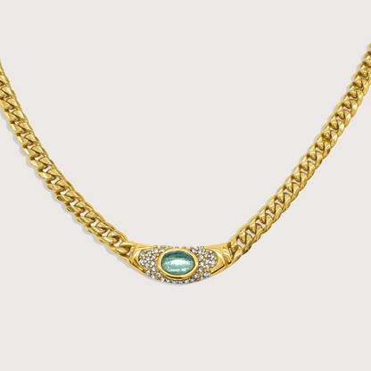 Aurelio Ruby Cuban Chain | 18K Gold Plated 316L Stainless Steel
