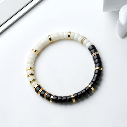 Natural Black-and-White Bodhi Bracelet
