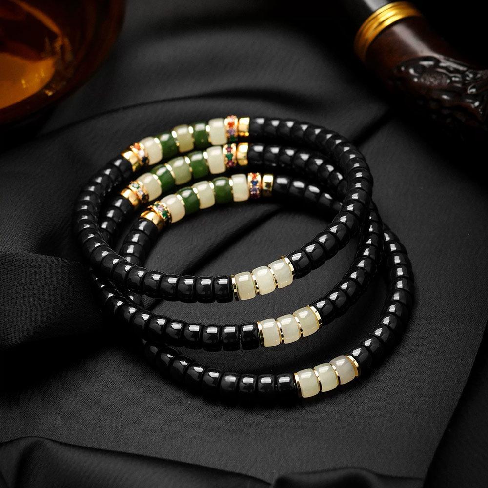 Rainbow Series Coconut Pedicel Bracelet with Jade Accents