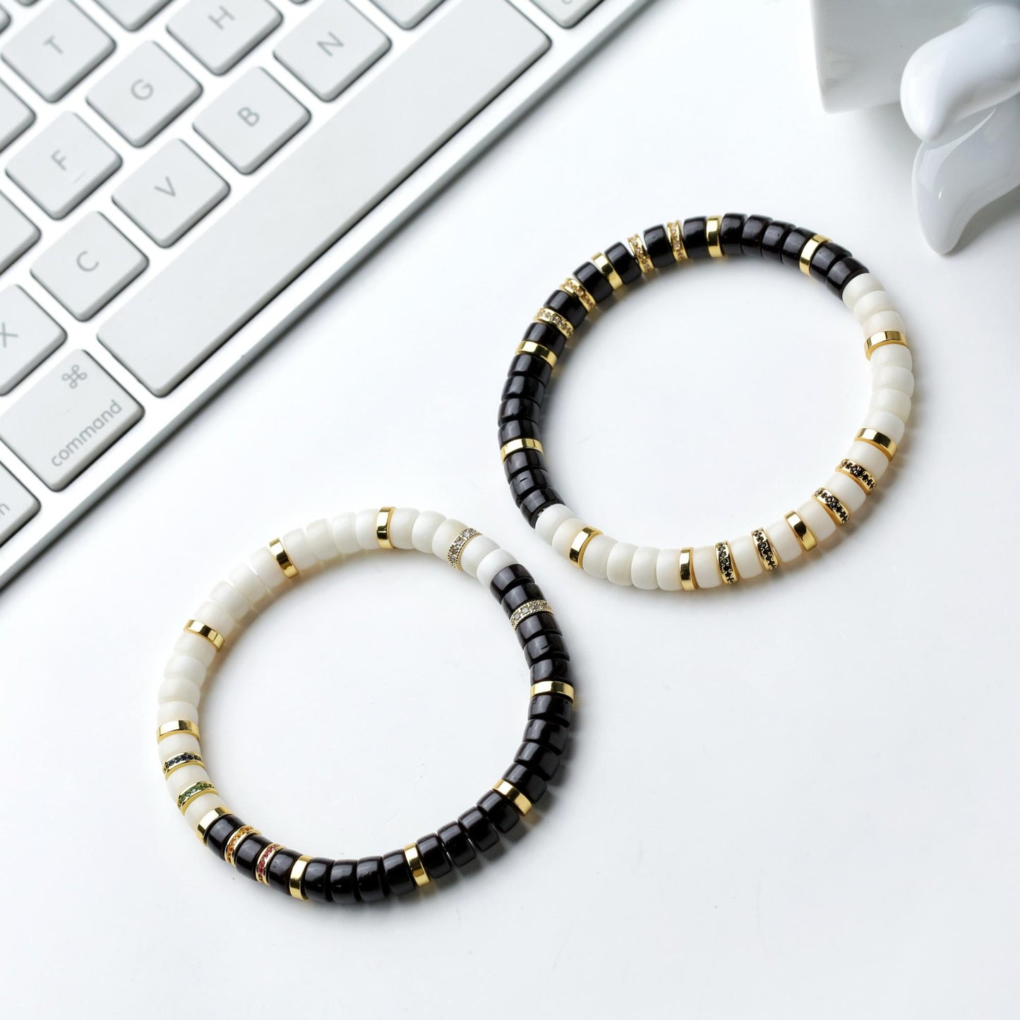 Natural Black-and-White Bodhi Bracelet