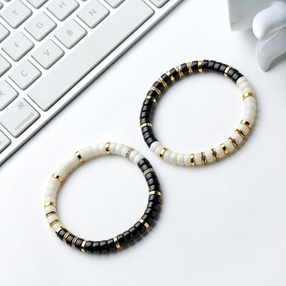 Natural Black-and-White Bodhi Bracelet