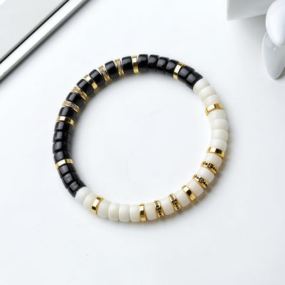 Natural Black & White Bodhi Bracelet – Handmade Spiritual Jewelry