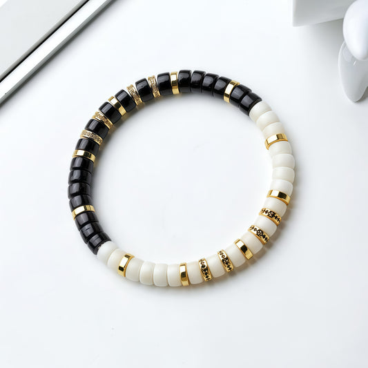 Natural Black-and-White Bodhi Bracelet