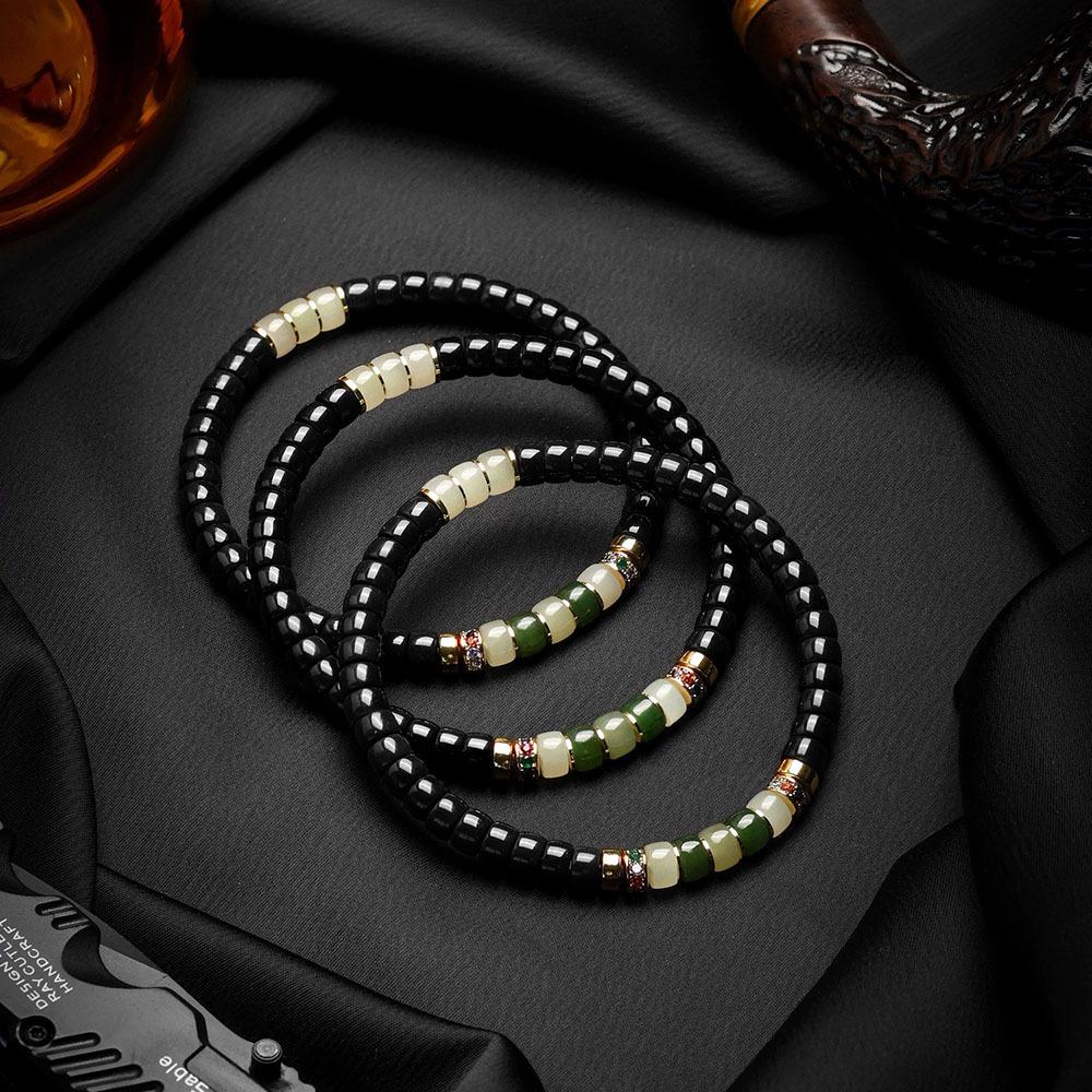 Rainbow Series Coconut Pedicel Bracelet with Jade Accents