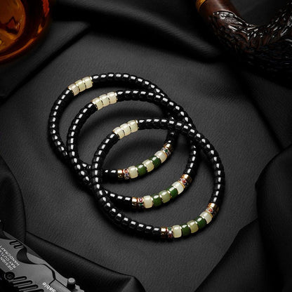 Rainbow Series Coconut Pedicel Bracelet with Jade Accents
