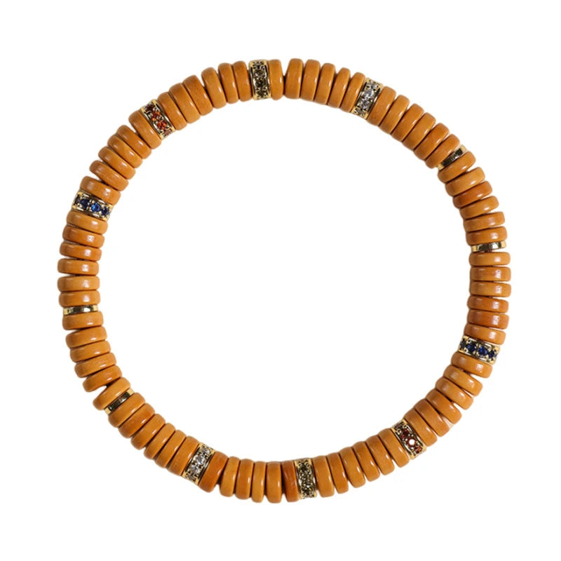 Natural Olive Pit Tablet-Shape Bracelet