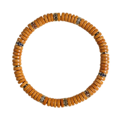 Natural Olive Pit Tablet-Shape Bracelet