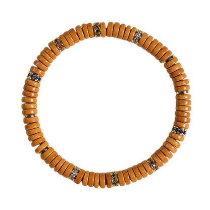 Natural Olive Pit Tablet-Shape Bracelet