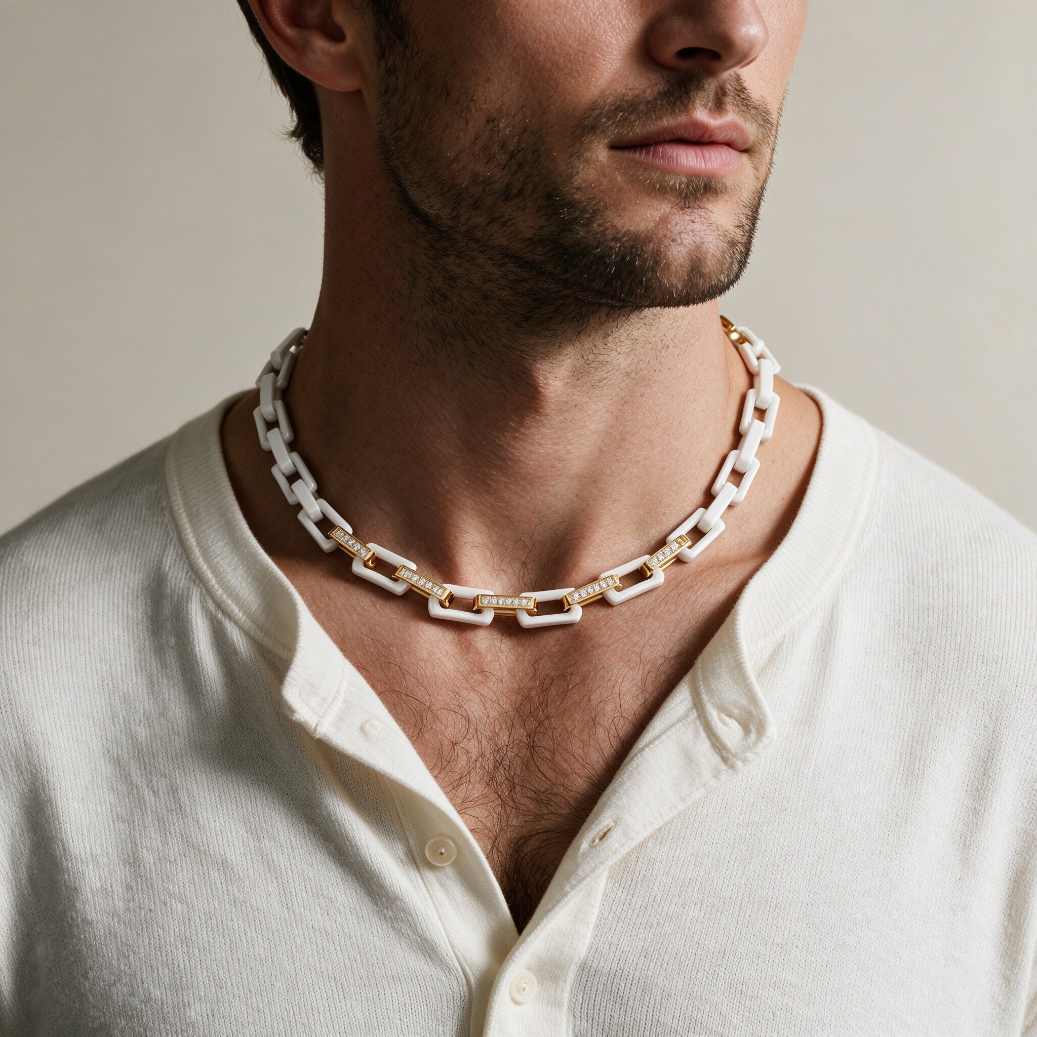 Zircon Square Ceramic Necklace