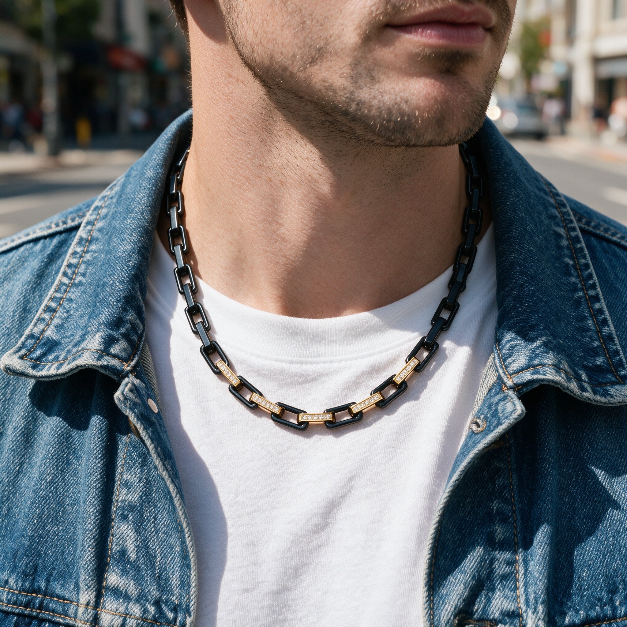 Zircon Square Ceramic Necklace