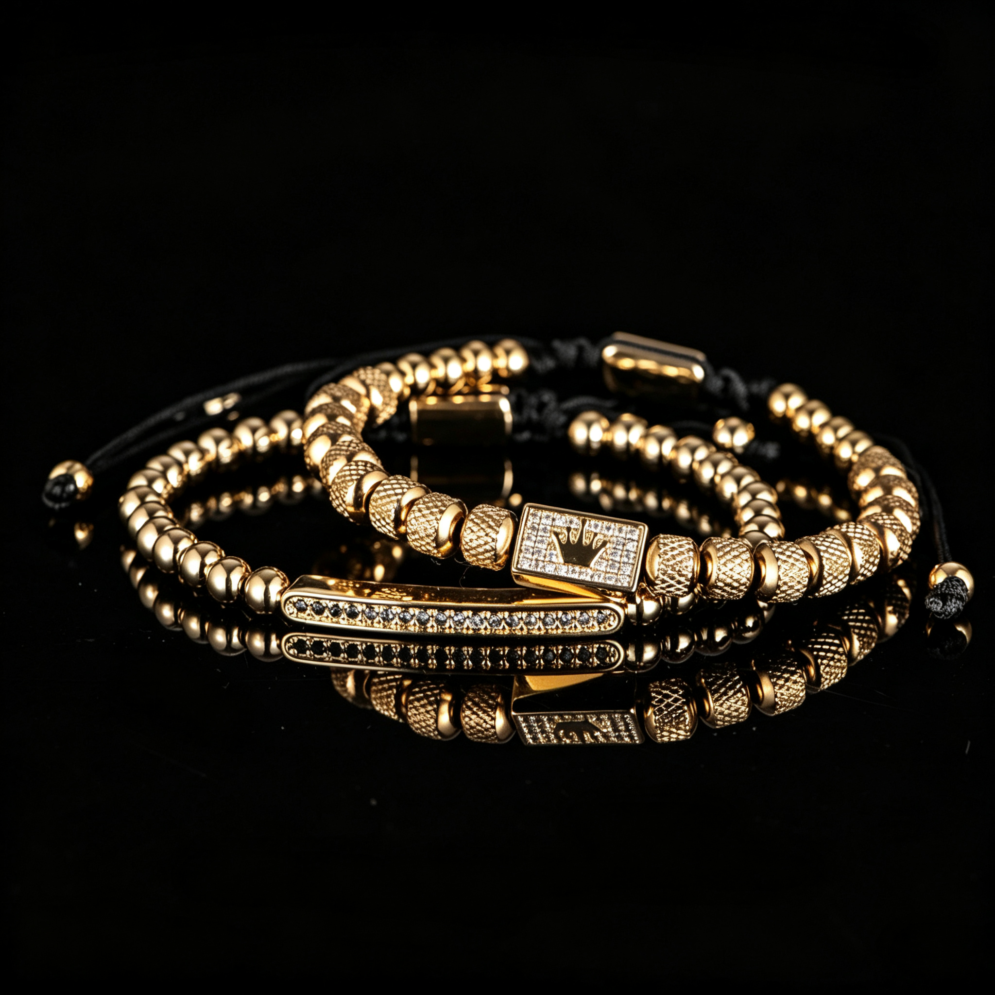 Men 316L Stainless Steel Stackable Beaded Bracelet