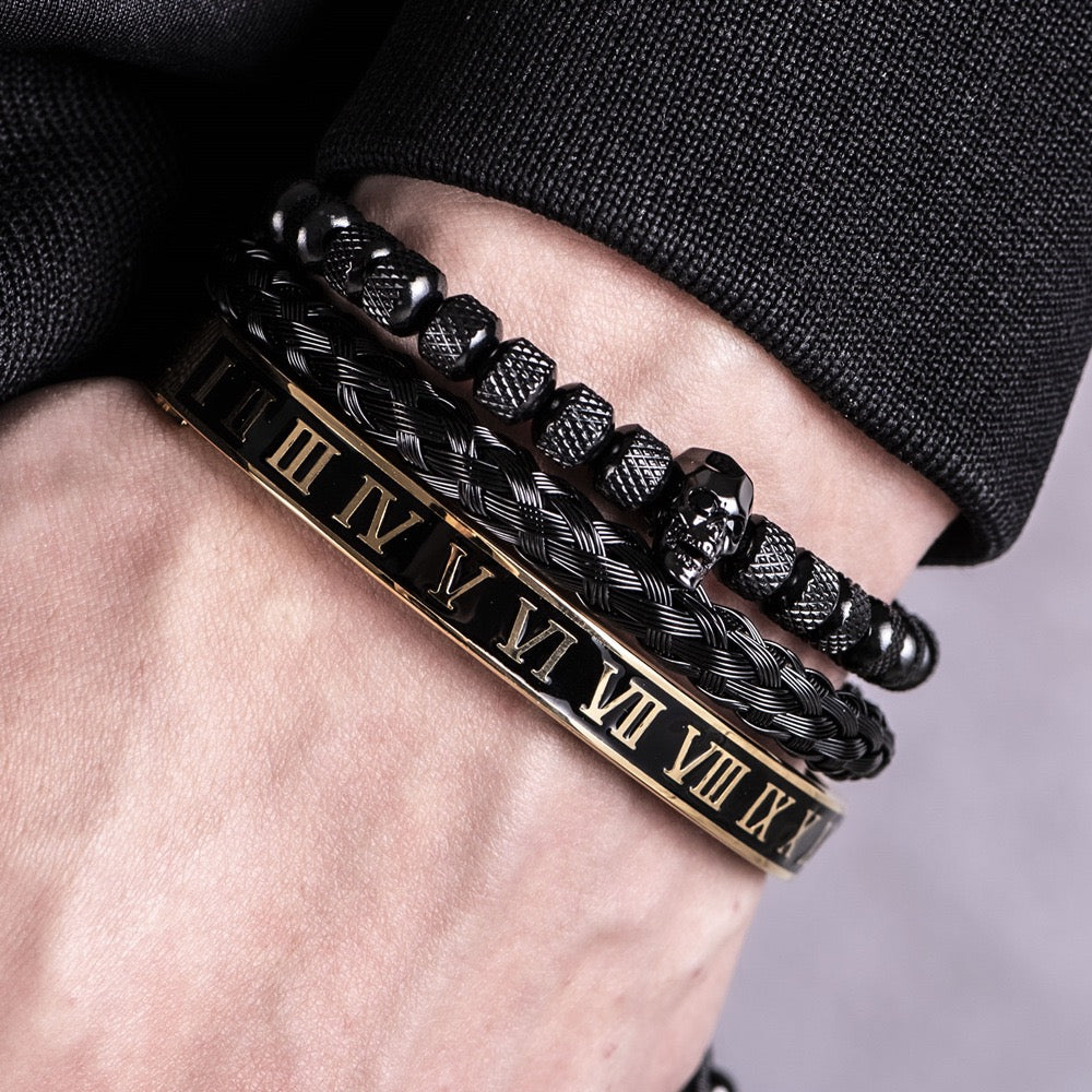Men 316L Stainless Steel Stackable Beaded Bracelet