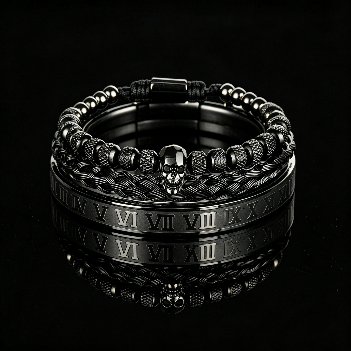 Men 316L Stainless Steel Stackable Beaded Bracelet