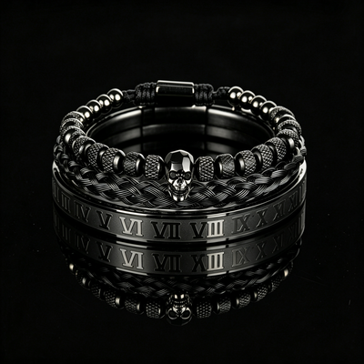 Men 316L Stainless Steel Stackable Beaded Bracelet