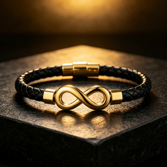 Unisex Infinity Braided Leather Bracelet