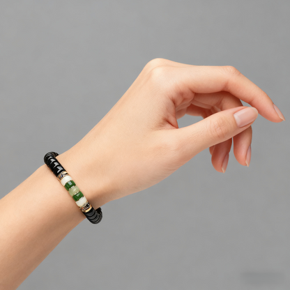 Rainbow Series Coconut Pedicel Bracelet with Jade Accents