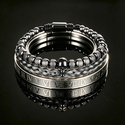 Men 316L Stainless Steel Stackable Beaded Bracelet