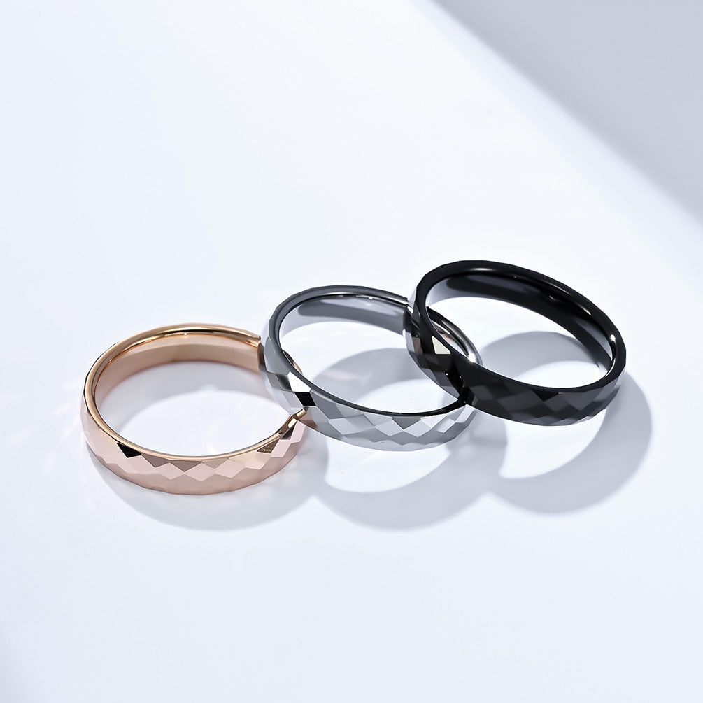 ANILLOS DE TUNGSTENO EN FORMA DE DIAMANTE DE 4MM