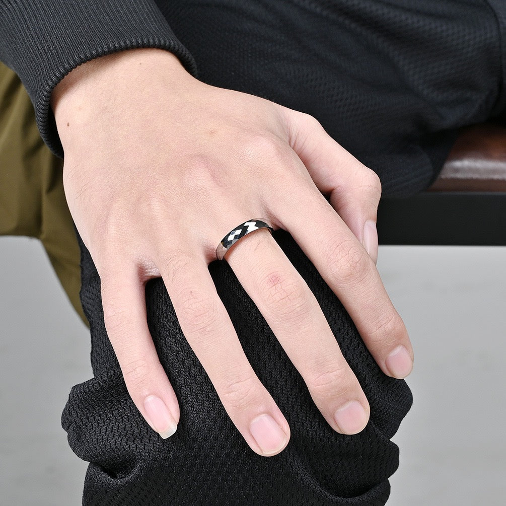 ANILLOS DE TUNGSTENO EN FORMA DE DIAMANTE DE 4MM