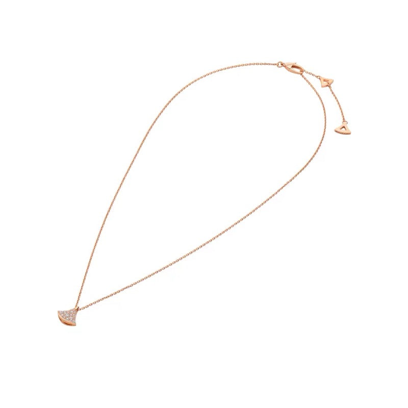 925 Silver Fan-Shaped Zircon Necklace