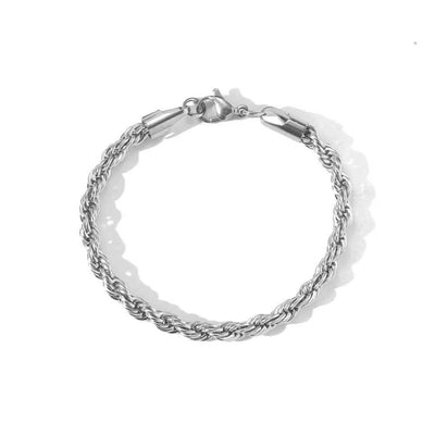 316L Stainless Steel Rope Chain – Gold, Silver & Black