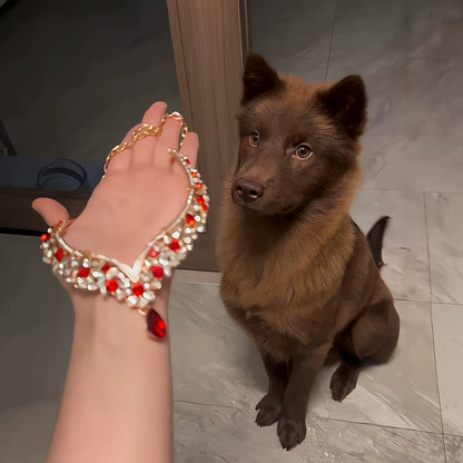 Vintage Zircon Pet Necklace