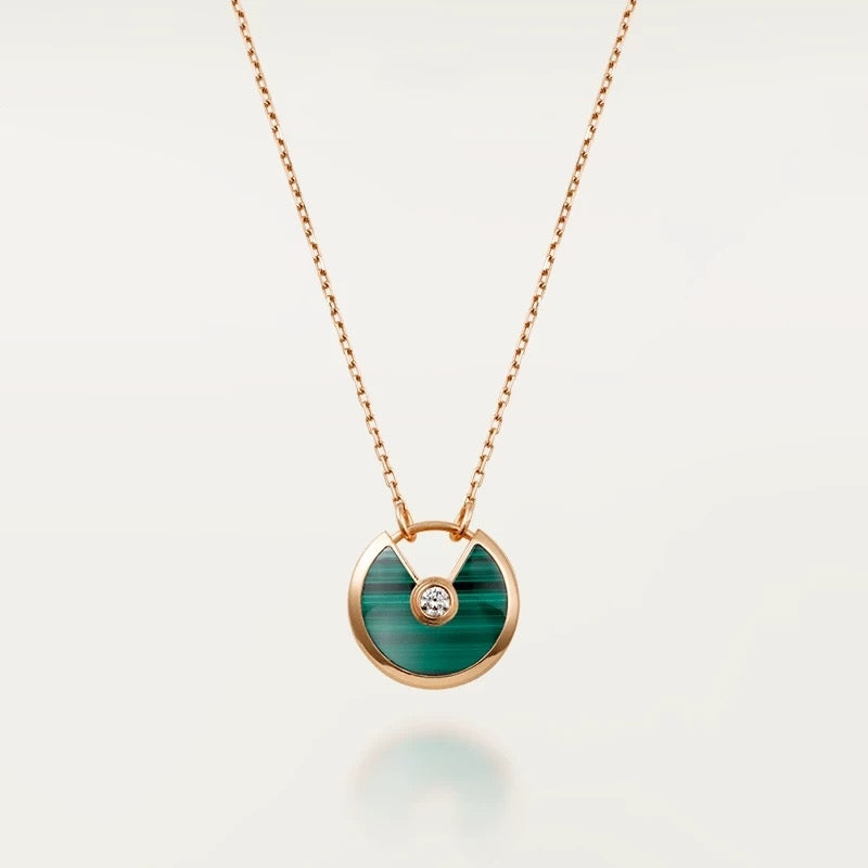 Exquisite 18K Gold-Plated Amulet Charm Pendant Necklace for Women
