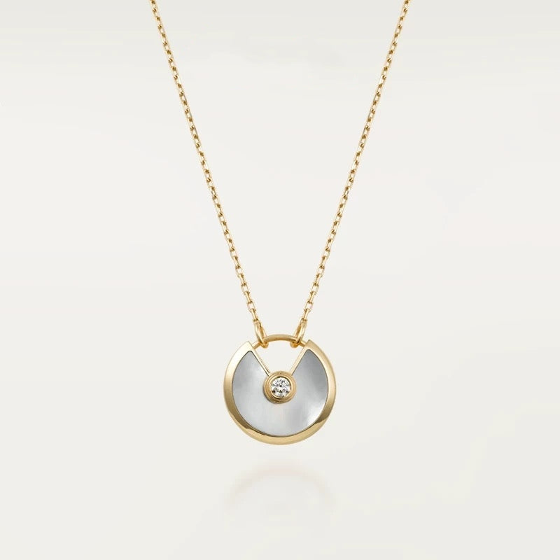 Exquisite 18K Gold-Plated Amulet Charm Pendant Necklace for Women