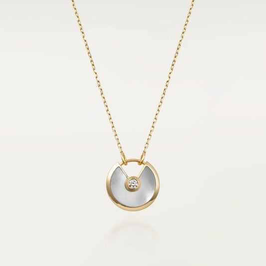 Exquisite 18K Gold-Plated Amulet Charm Pendant Necklace for Women