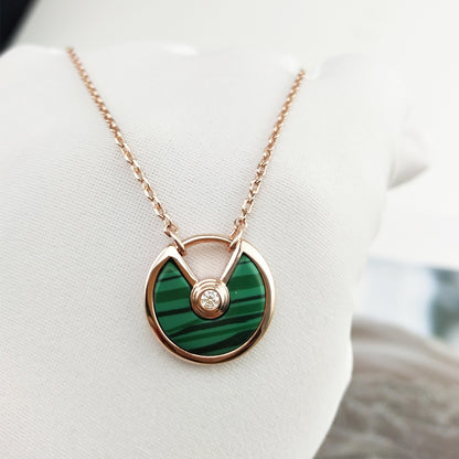 Exquisite 18K Gold-Plated Amulet Charm Pendant Necklace for Women