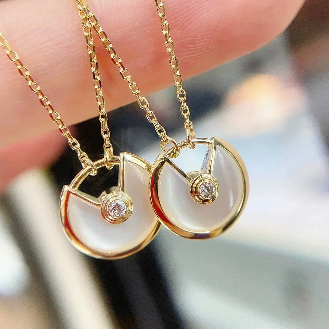 Exquisite 18K Gold-Plated Amulet Charm Pendant Necklace for Women