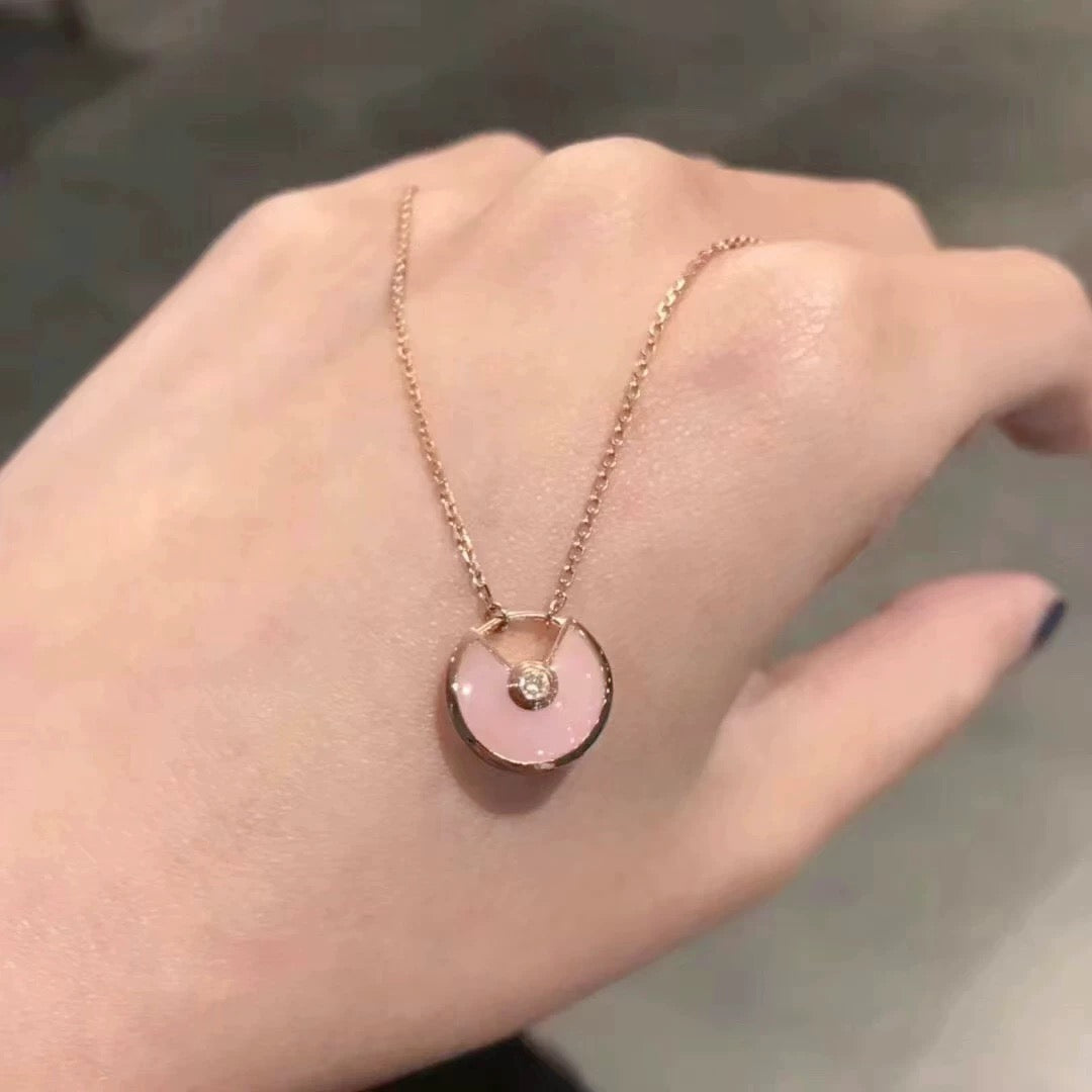 Exquisite 18K Gold-Plated Amulet Charm Pendant Necklace for Women