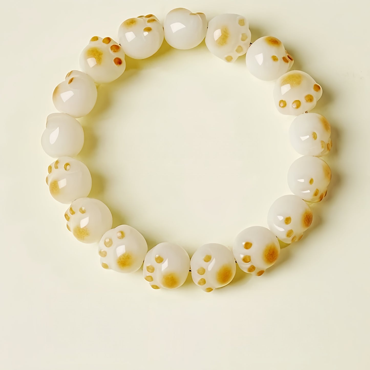 White Jade Cat Paw Bodhi Bracelet