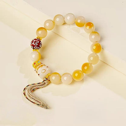 White Jade Cat Paw Bodhi Bracelet