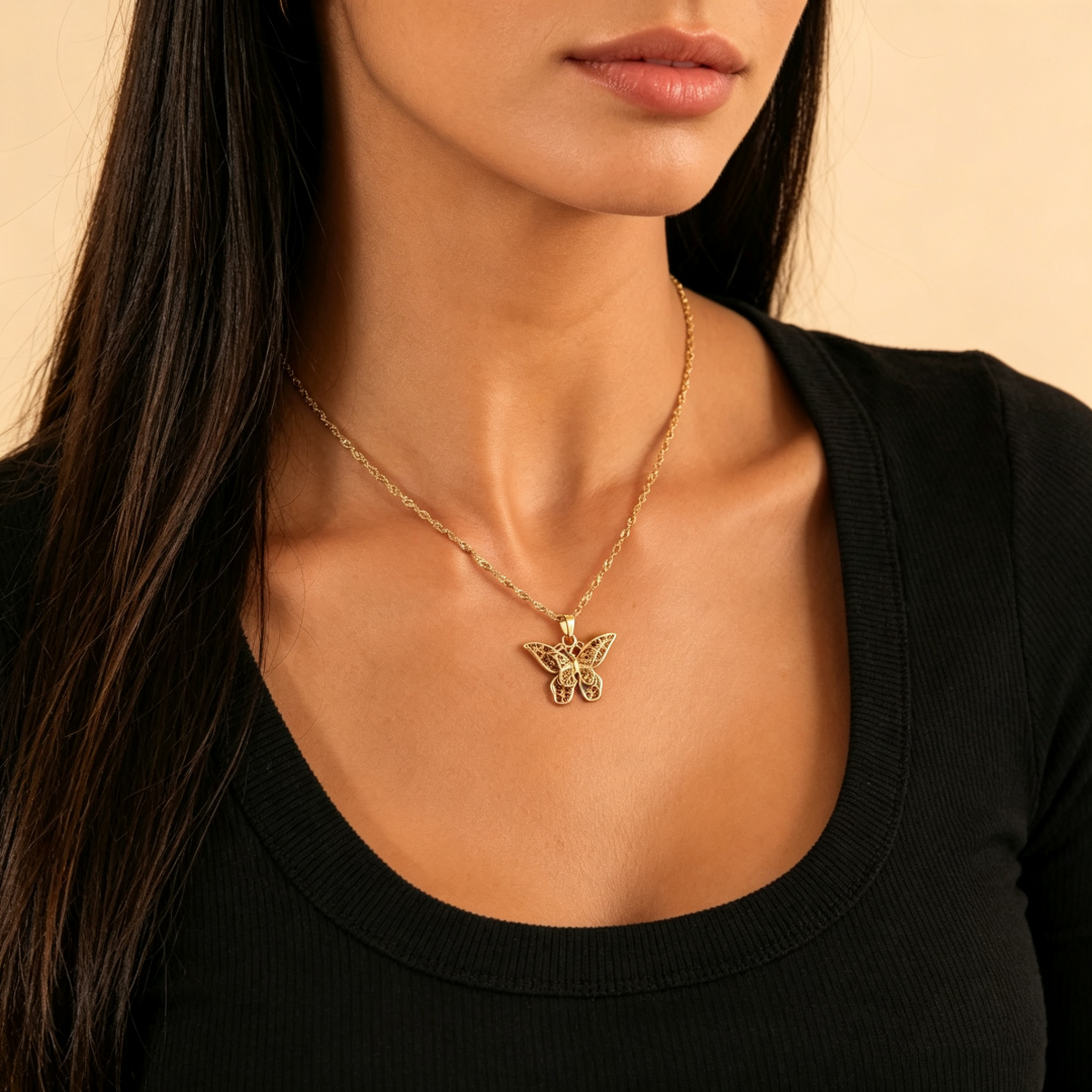 Butterfly Glow Pendant Necklace