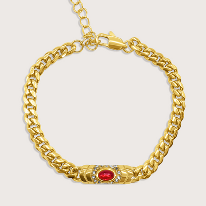Aurelio Ruby Cuban Chain | 18K Gold Plated 316L Stainless Steel