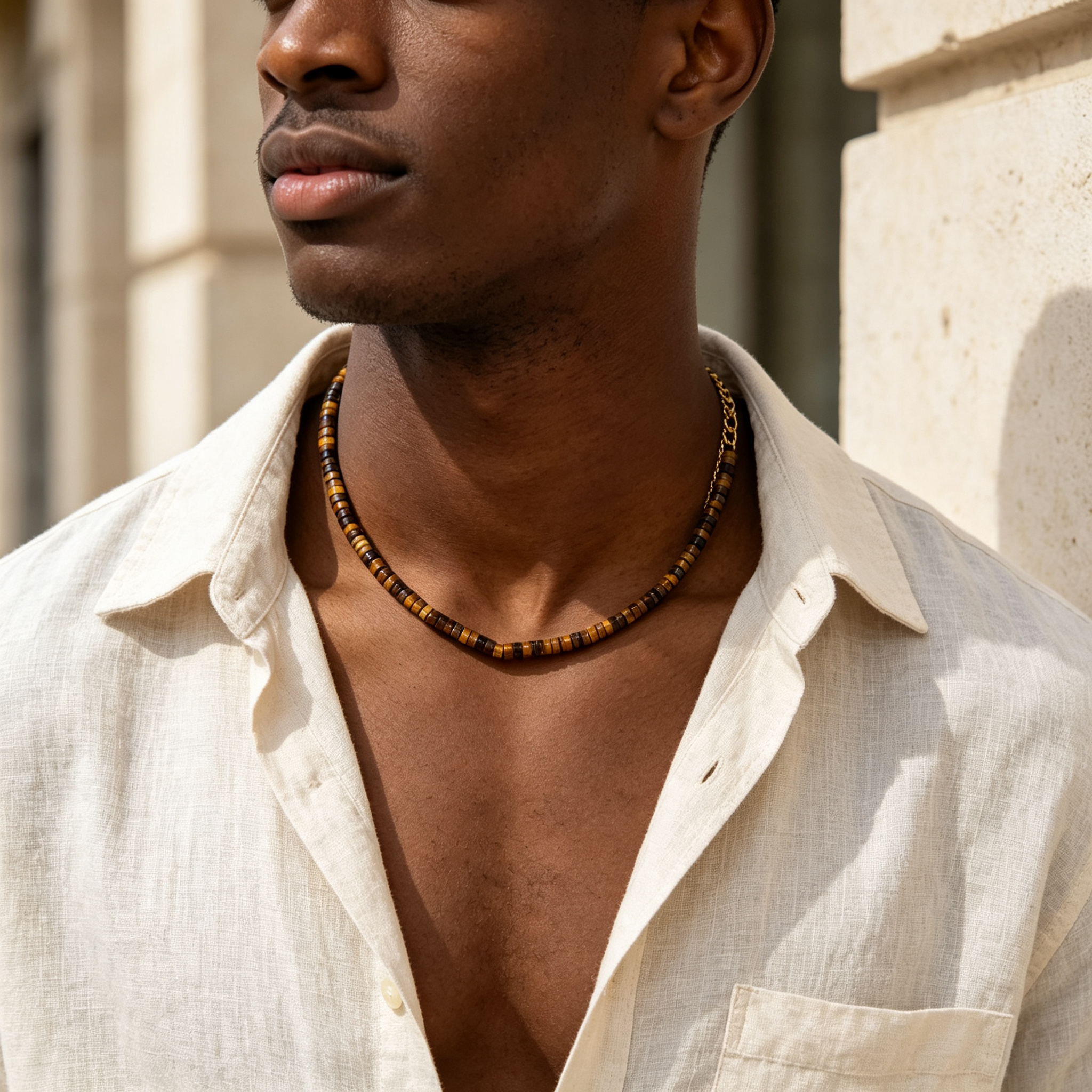 Natural Tiger Eye Stone Chain