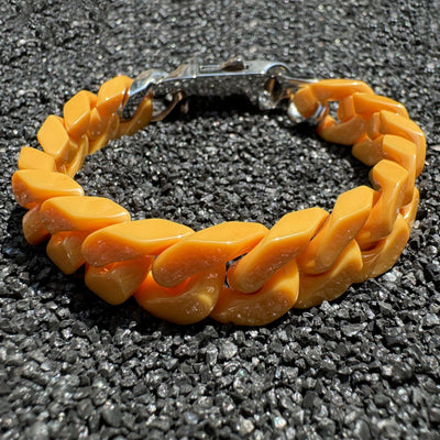 Chunky Cuban Ceramic Chain | White, Black, Yellow & Taupe