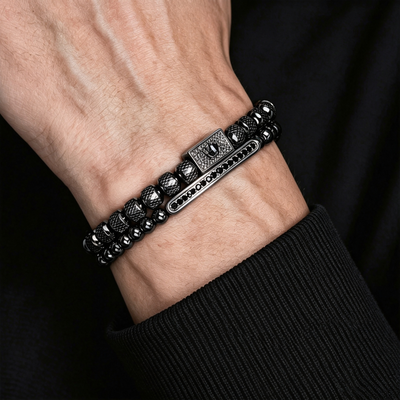 Men 316L Stainless Steel Stackable Beaded Bracelet
